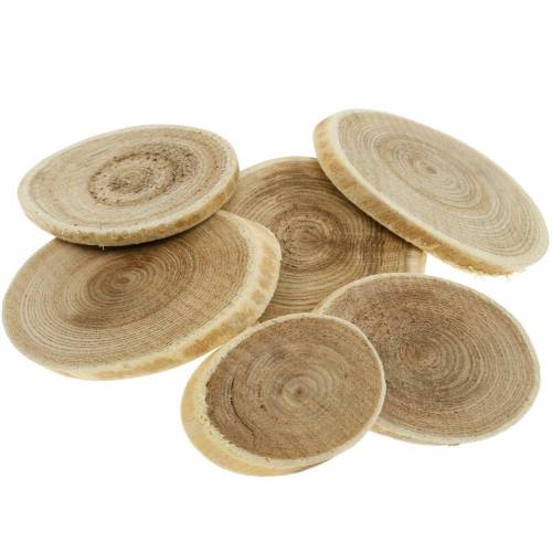 Floristik24 Decoratieve houten schijven ovale natuurlijke schijf Ø4-7cm houten decoratie 400g