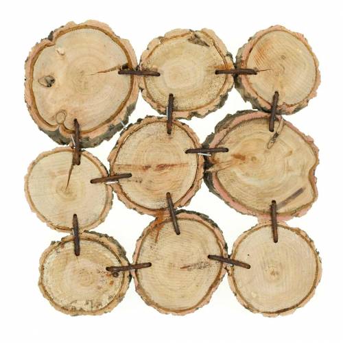 Floristik24 Decoratieve onderzetter, houten schijfjes, naturel 22 × 22cm