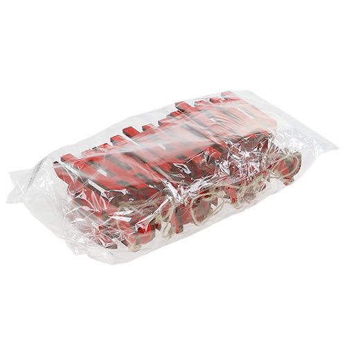 Floristik24 Houten slee voor ophanging rood 15cm 6st