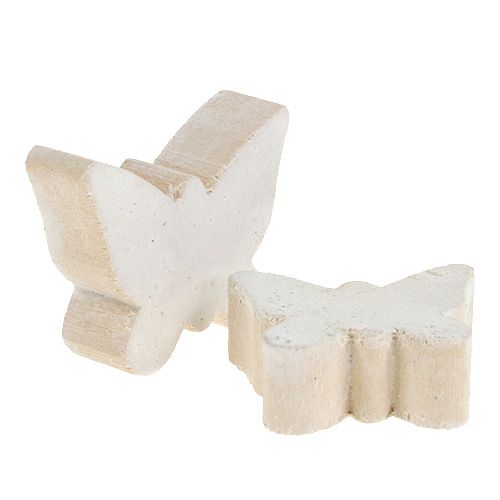 Artikel Houten vlinder wit 2,8 cm - 3,3 cm 28 stuks