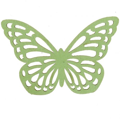 Artikel Houten vlinder groen / wit 5cm 36st