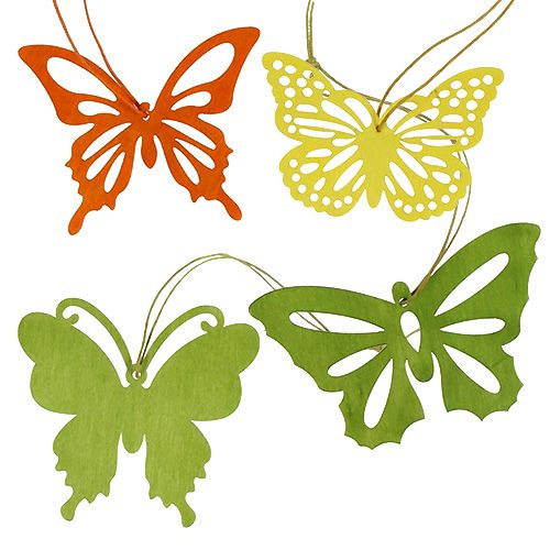 Floristik24 Houten vlinders om op te hangen 8cm - 10cm 24st