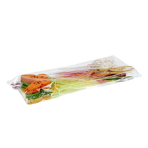 Floristik24 Houten vlinders op het draad diverse kleuren 8cm 24st