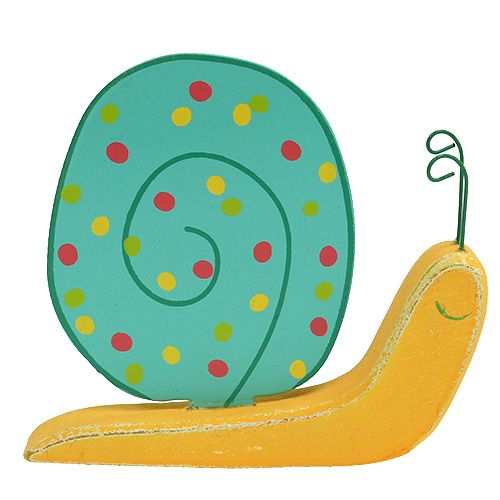 Floristik24 Houten slak 10,5 x 9 cm gekleurd 6 stks