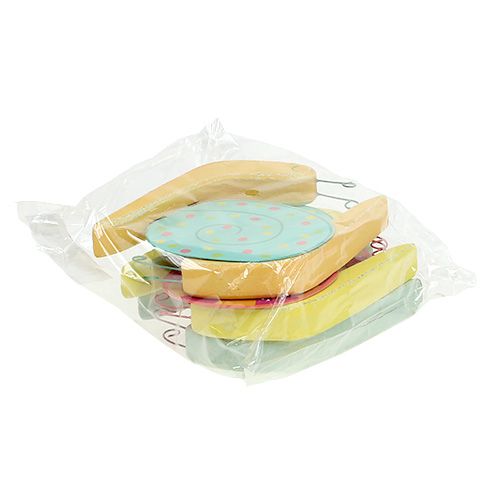 Floristik24 Houten slak 10,5 x 9 cm gekleurd 6 stks