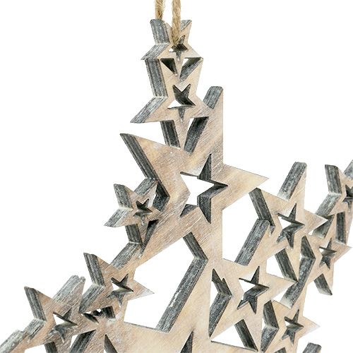 Floristik24 Houten ster om op te hangen 24cm x 24cm L35cm 1p