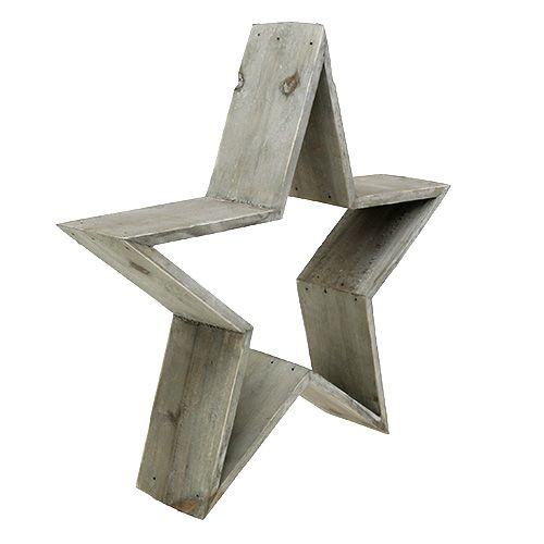 Floristik24 Houten ster set van 4 staand grijs 29cm - 61cm