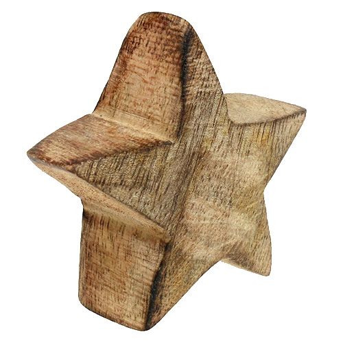 Floristik24 Houten ster naturel 5cm - 6cm in doos 12st