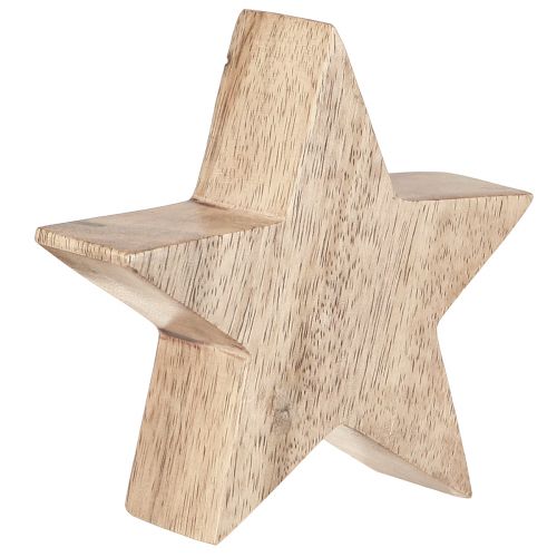 Floristik24 Houten ster natuurlijke ster mangohouten tafeldecoratie Ø10cm 3 st