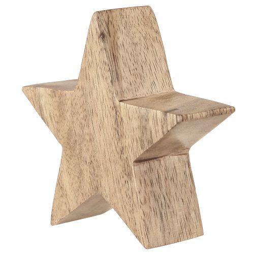 Floristik24 Houten ster natuurlijke ster mangohouten tafeldecoratie Ø10cm 3 st