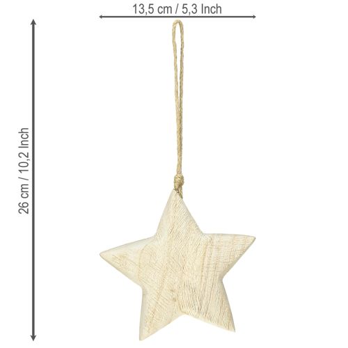 Artikel Houten ster natuurlijke kerstdecoratie hout Ø13,5cm