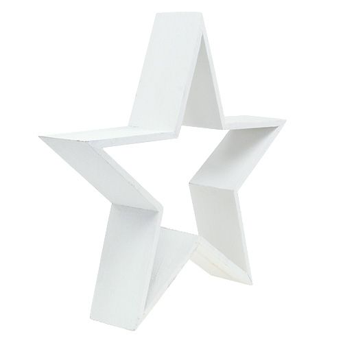 Floristik24 Houten ster set wit 4st