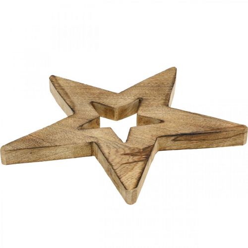 Artikel Houten ster gevlamd Staande houten decoratie Kerst 28cm