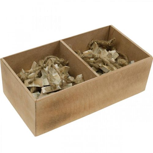 Floristik24 Houten ster kerstboomversiering naturel, white wash 5cm 36st
