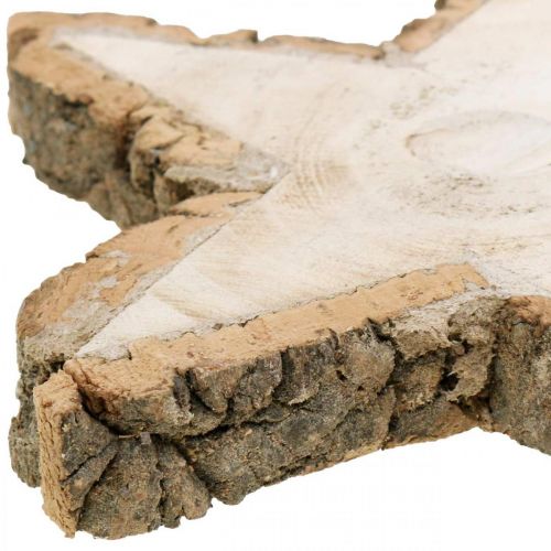 Floristik24 Dienblad gemaakt van boomschijf, kerst, houten decoratie ster, natuurlijk hout Ø20cm