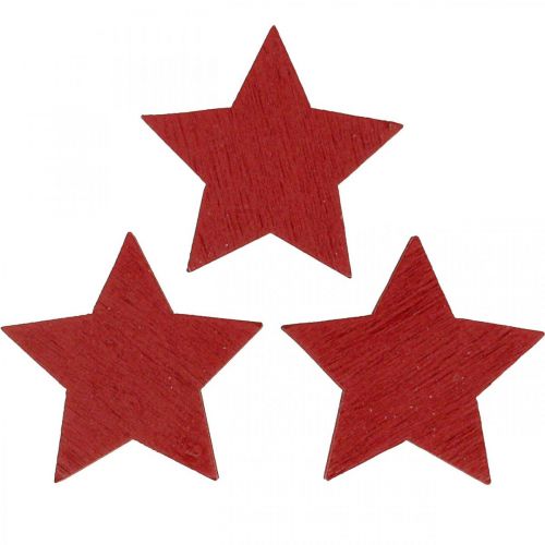 Floristik24 Houten sterren rood strooidecoratie Kerststerren 3cm 72 st