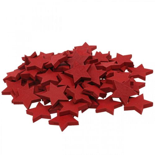 Floristik24 Houten sterren rood strooidecoratie Kerststerren 3cm 72 st