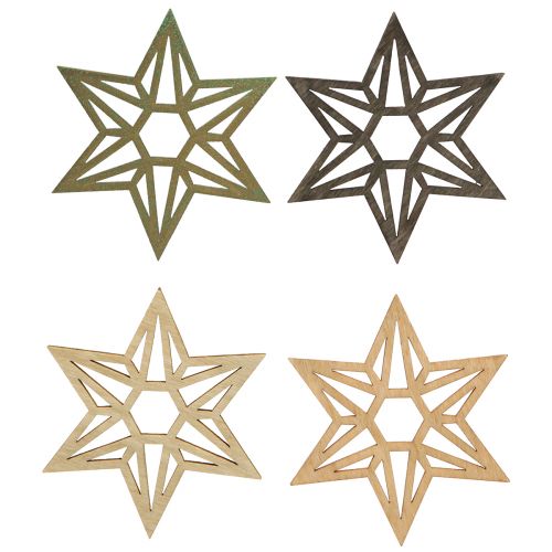 Artikel Houten sterren Kerstdecoratie houten sterren bruin 8cm 16 st