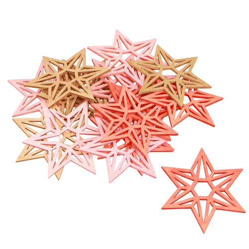 Artikel Houten sterren Kerstdecoratie houten sterren oranje 8cm 16 st