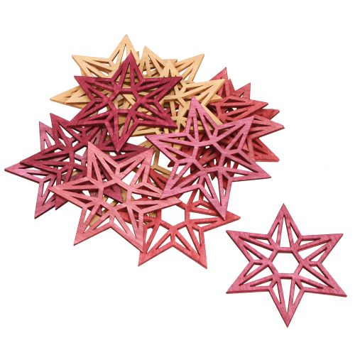 Artikel Houten sterren Kerstdecoratie strooidecoratie sterren Bes 8cm 16 st