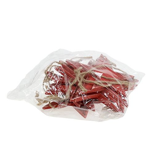 Artikel Houten sterren om op te hangen 16,5cm/20cm rood 6 st