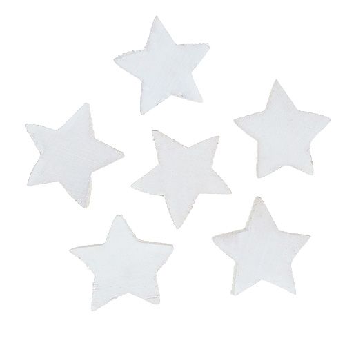 Floristik24 Houten sterren 5cm wit 16 st