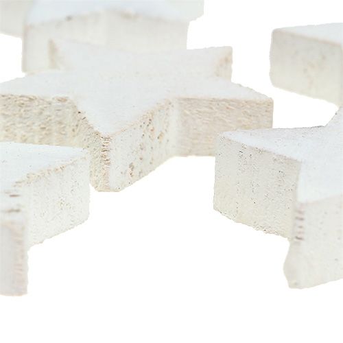 Floristik24 Houten sterren 5cm wit 16 st
