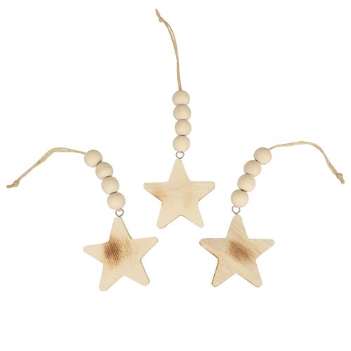 Floristik24 Houten sterdecoratie decoratieve hanger houten sterdecoratie gebrand 8×8×1cm