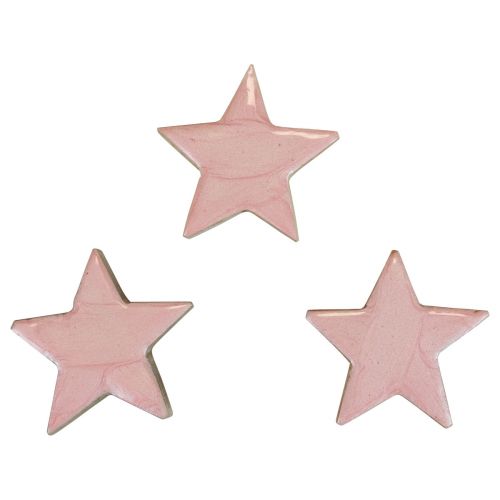 Artikel Houten sterrendecoratie sterren kerstdecoratie roze glans Ø5cm 8st