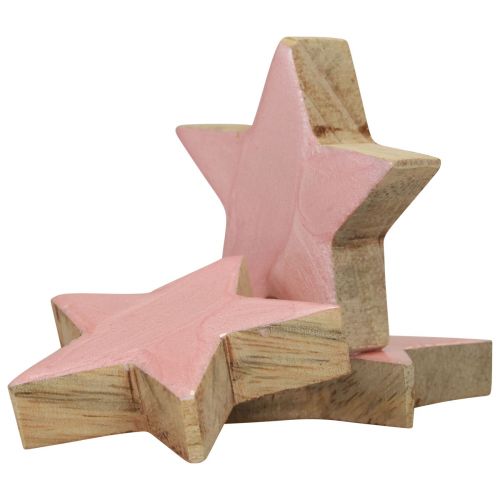 Artikel Houten sterrendecoratie sterren kerstdecoratie roze glans Ø5cm 8st