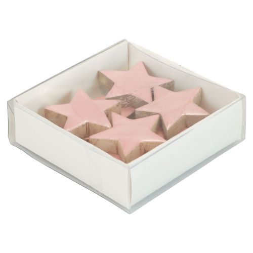 Artikel Houten sterrendecoratie sterren kerstdecoratie roze glans Ø5cm 8 st
