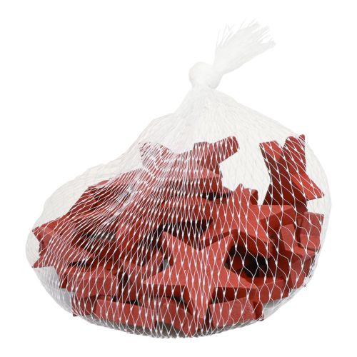 Artikel Houten sterrendecoratie strooidecoratie Kerst rood 3/5/7cm 29st