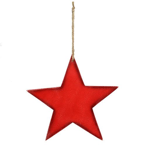 Artikel Houten sterren om op te hangen 30cm rood 3st