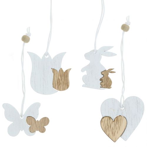 Floristik24 Decoratiehanger lente wit / natuur 12st