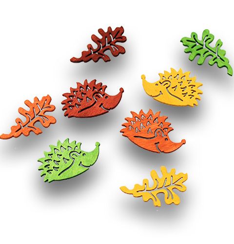 Floristik24 Herfstbladeren en egels b.v. Strooi 4,5cm 72 st