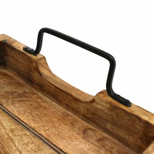 Floristik24 Houten dienblad met handvatten mango antiek look 38.5×25cm
