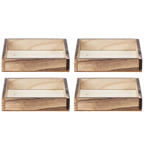Artikel Houten dienblad, rustiek design, perfect voor huis- of kantoordecoratie, 15 cm, 4 stuks