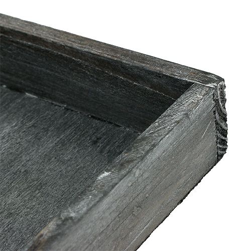 Artikel Houten dienblad grijs 14cm x 14cm x 3cm