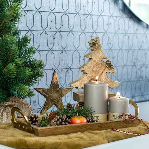 Floristik24 Houten dienblad met handvatten, decoratieve schaal, mangohout L39.5cm