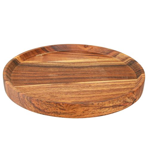 Floristik24 Houten dienblad houten bord acacia naturel geolied Ø25cm H2,5cm
