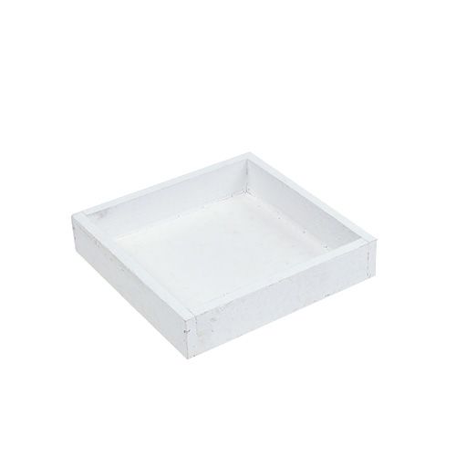 Artikel Houten dienblad wit dienblad vierkant 14cm × 14cm × 3cm 5st