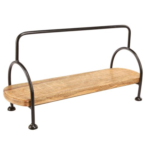 Artikel Houten dienblad ovaal langwerpig sierblad met handvat 49×18×26cm