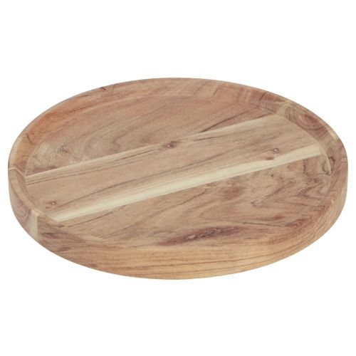Floristik24 Houten dienblad rond acaciahouten dienblad naturel snijplank Ø25cm