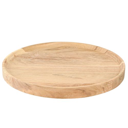 Artikel Rond houten dienblad van natuurlijk acaciahout Ø30cm H2,5cm