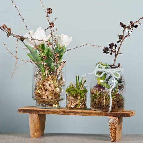 Floristik24 Houten dienblad met pootjes naturel 58cm H10cm
