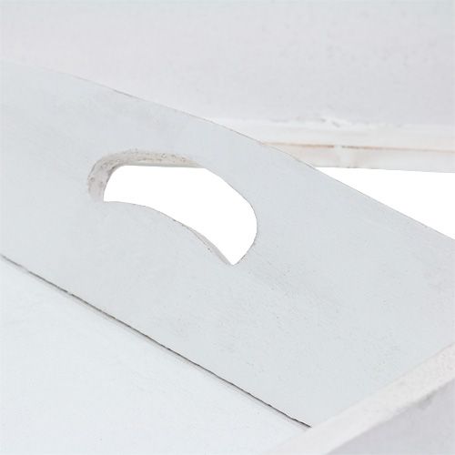 Floristik24 Houten dienblad 2-set 42x28 / 35.5x24cm wit