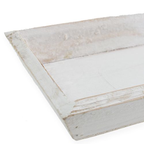 Floristik24 Houten schaal wit 35cm x 11cm
