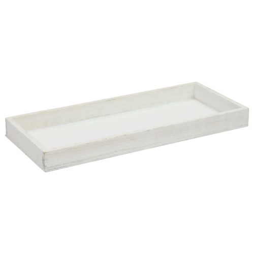 Houten dienblad wit decoratief dienblad shabby chic hout 35×15×3cm
