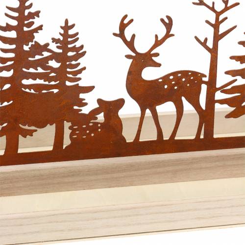 Floristik24 Houten dienblad bos met dieren 50cm x 17cm