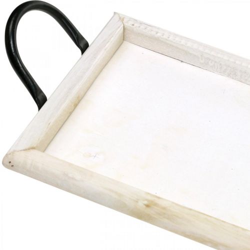 Floristik24 Dienblad om te decoreren, plantenbak met handvatten, houten kaarsenplateau white wash L50cm